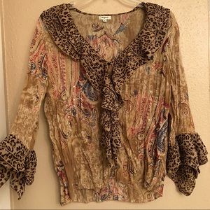 Agora Paisley/Cheetah Print Top